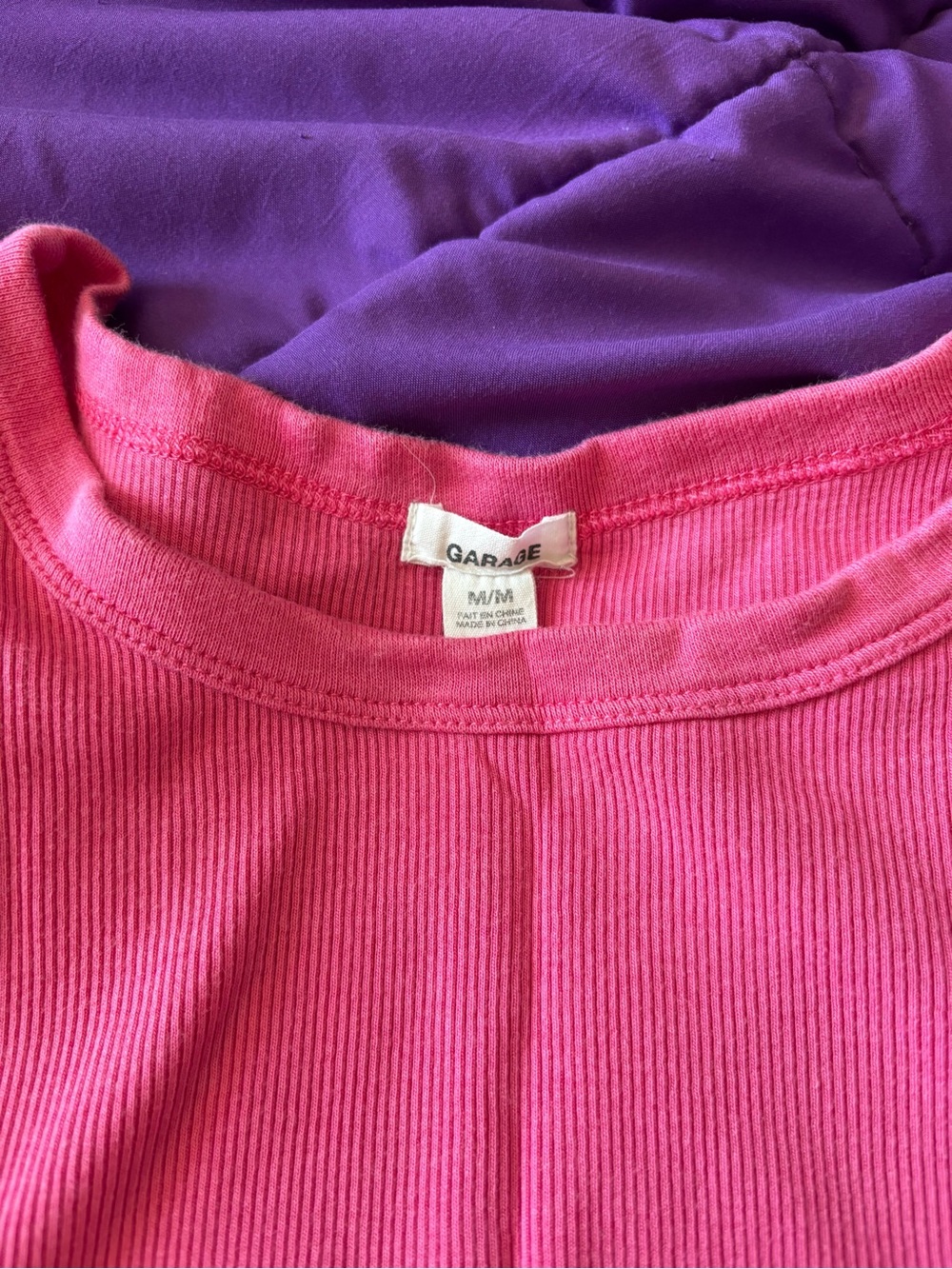Garage Pink Ribbed Cropped Tank Top - Picture 3 of 3